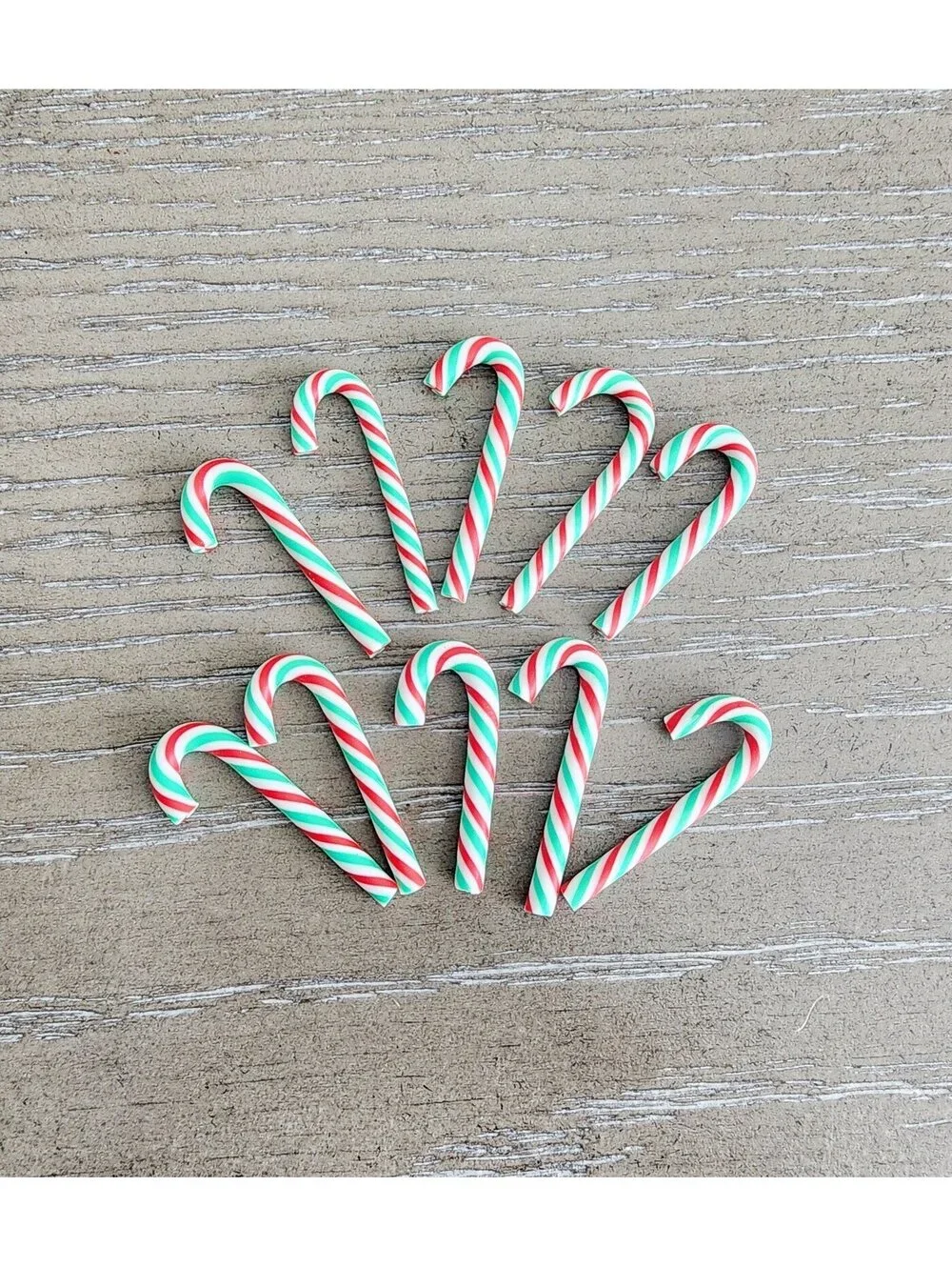 Miniature Dollhouse Mint Candy Canes 10 pcs